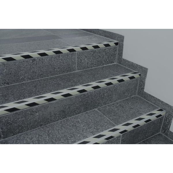 DENIOS - Step Nose, Easy Clean, Phosphorescent Black/Yellow, L = 1000 mm, Screwable