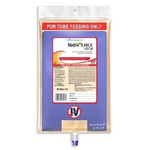 Isosource 1.5 Cal Tube Feeding Formula 1000 mL Bag, Ready to Hang, Adult,