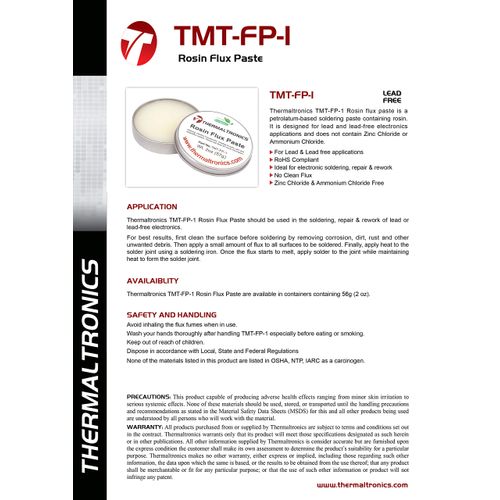 Thermaltronics TMT-FP-1 Rosin Flux Paste, 2.0 oz (57 g)