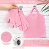 Anezus Exfoliating Shower Bath Gloves Back Scrubber Set for Body, Face, Shower, Bath, Scrub and Exfoliator (Pink)