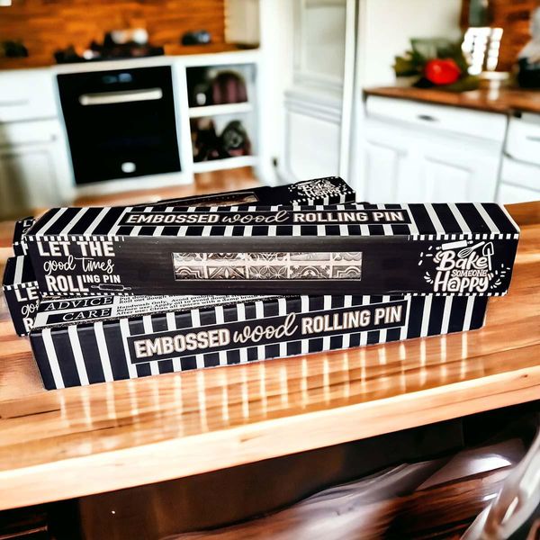 Christmas Rolling Pin Set - Snowflakes / Standard 13.75" / Box