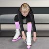 CRS Cross Figure Skating Socks (2 Pair) Premium Knee High Tights for Ice Skates, Footed Skate Socks, Ice Skating Socks, Dance (Pivot Purple)