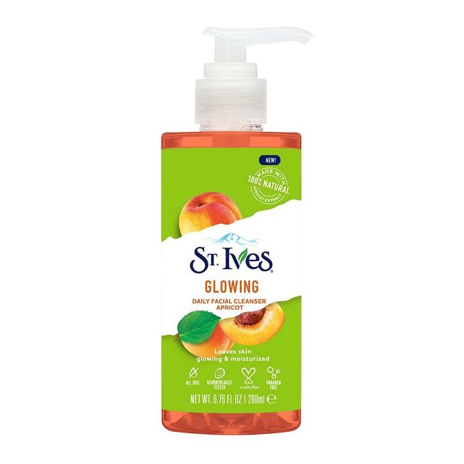 St Ives Face Cleanser Glowing Apricot Face Wash MADE WITH 100% APRICOT EXTRACT • OIL-FREE • DERMATOLOGIST-TESTED • PARABEN-FREE • NON-COMEDOGENIC