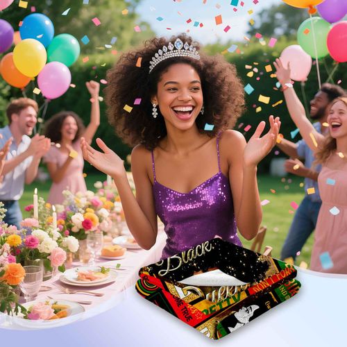 IWADNYI African American Birthday Gift for Black Woman Positive Blanket 60" X 50", Happy Birthday Blankets for Afro American Women, Happy Bday to You Blanket, Encouragement Inspirational Gifts