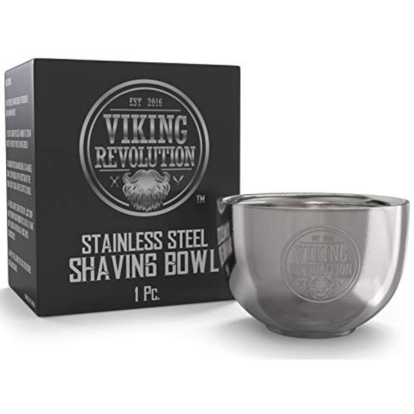 Viking Revolution Stainless Steel Shaving Soap Bowl- Shaving Mug for Shave Cream & Soap- Double Layer, Unbreakable Shaving Cup for Wet Shave