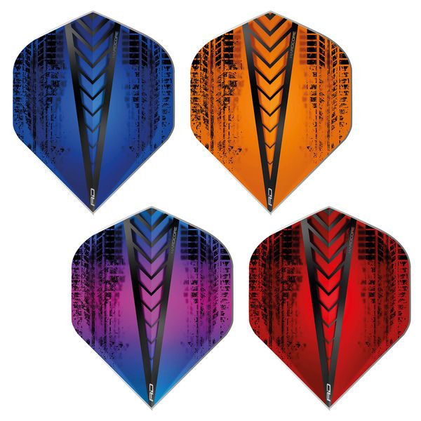 RED DRAGON Hardcore Treads Auswahlpackung Extra Dicke Standard Dart Flights - 4 Sätze pro Packung (12 Flights insgesamt)