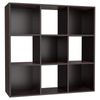 9 Cube 3 Tier Display Bookshelf Rack Toy Storage Cabinet W/ Back Panel Brown
