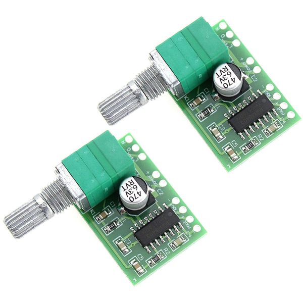2pcs PAM8403 5V 2 Channel Digital Audio Amplifier with Potentionmeter Switch