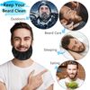 MIKIMIQI Beard Bandana, 2 Pack Men Beard Bib Black Beard Covers Soft Comfortable and Silky Satin Facial Hair Apron Guard Bonnet Rag Man Bedtime Bib Beard Cap Ear Beard Bandana