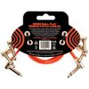 Ernie Ball Flat Ribbon Patch Cables, 3-Pack 12 in. Red