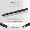 Cross Tech3+ Refillable Multi-Function Ballpoint Pen with Stylus, Medium Ballpen And Pencil, Includes Premium Gift Box - Brushed Black