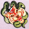 Roaring Tiger and Snake Patch Embroidered Badge Iron On Sew On Emblem