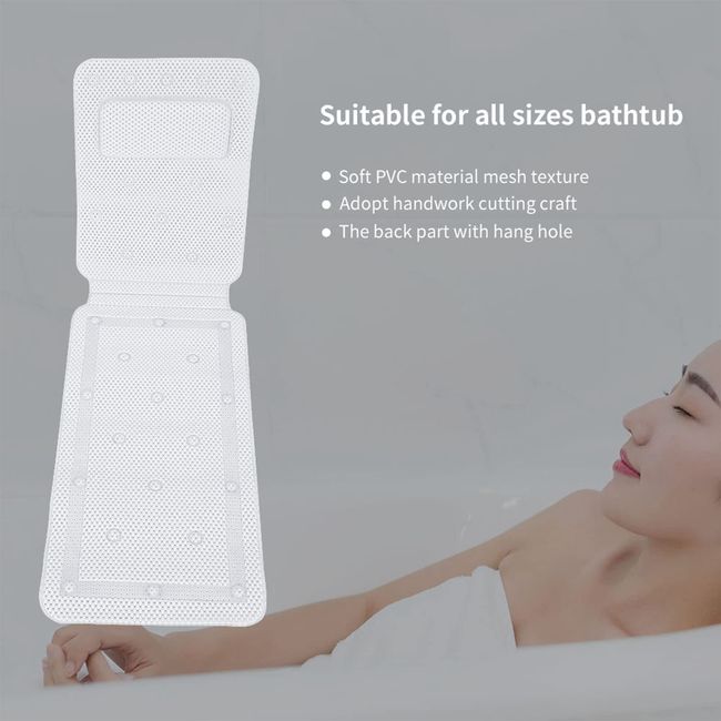 Bathtub Mat Cushion Soft Hot Tub Mattress with Bath Pillow for