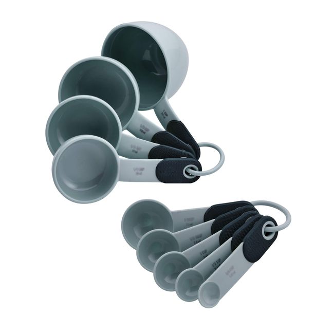 KitchenAid WHITE & SILVER Measuring Spoon Set 1/4-1/2-1tsp-1/2-1tbs PLASTIC
