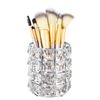Feyarl Makeup Brush Case, Brush Stand, Crystal Brush Holder, Makeup Brush Holder, Cylindrical, Pen Holder, Silver