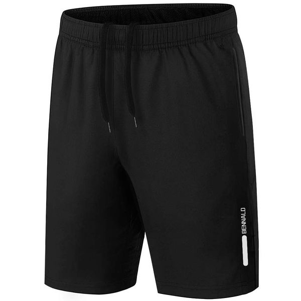 BENNALD Shorts Herren Sport Sporthose Herren Kurz Jogginghose Kurze Hose Trainingshose Männer Schnell Trocknend Laufhose Sweatshorts mit Tasche für Sport Fitness Outdoor Summer Schwarz XL