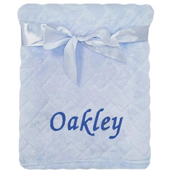 Grehge ersonalised Blanket Embroidered Name (Blue)