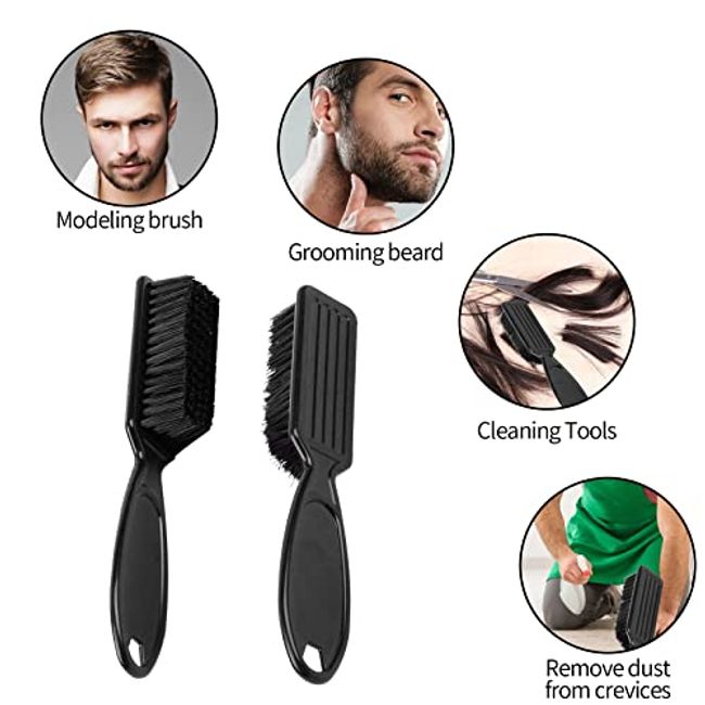 2 Pieces Hairdressing Barber Clipper Brush Tools Set, Include Clipper Blade  Cleaning Brush Nylon Brush and Shaver Razor Trimmer Cleaning Brush with