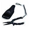 Fishing Pliers Multi Function Tungsten Blade Stainless PE Line Split Ring Rust Resistant Case Strap Black