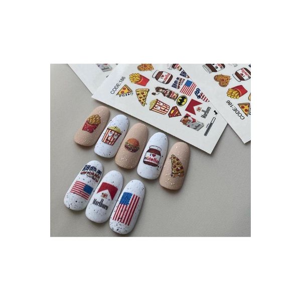 Nutella? Desenli Tırnak Dövmesi Tırnak Tattoo Nail Art Tırnak Sticker