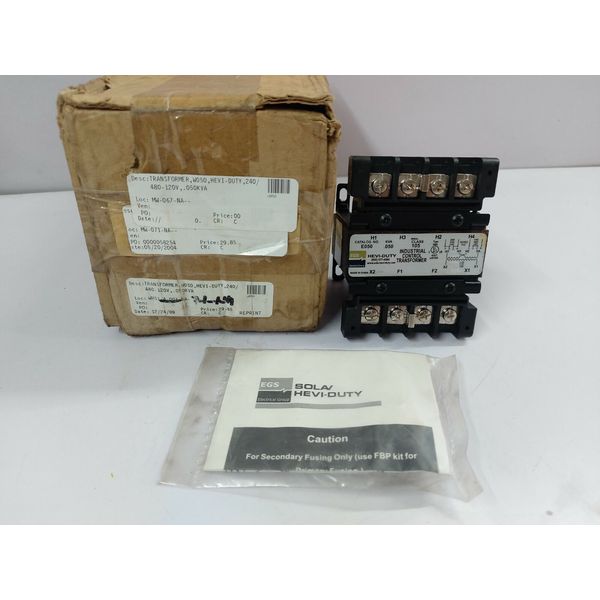 Sola/Hevi-Duty E050 Industrial Control Transformer .050KVA