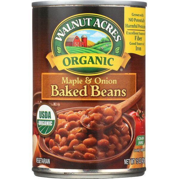 Walnut Acres Organic Baked Beans, Maple & Onion, 15 Oz (Pack of 12)