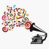 Abstract Swirl Background with Record Player Vinyl Decal Bumper Sticker 5"