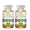 2 Bottles Vitamin B Complex Caps B1,B2,B3,B5,B6,B7,B9,B12, Immune Support Pills