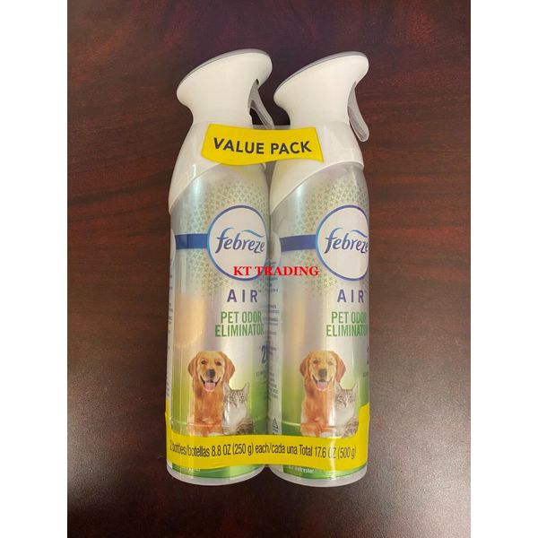 (2-Pack) Febreze AIR ~ PET ODOR ELIMINATOR 100% Natural Water Based Fresh Scent