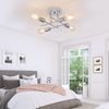 Dellemade Ceiling Light, 4 Lights Chandelier Ceiling Light for Living Room,Bedroom,Kitchen (Silver) (Silver)