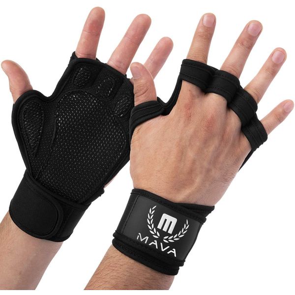 Mava Sports Ventilated Weightlifting Workout Gloves with Wrist Support for Men and Women | Ideal for Weightlifting, Gym Workout, Pull Ups, Cross Training & More