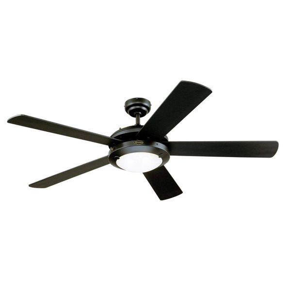 Westinghouse Lighting 7224200 Comet Indoor Ceiling Fan with Light, Matte Black