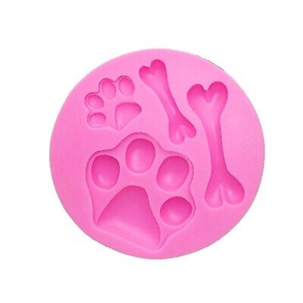 Dog Bone Shape Silicone Mould Pet Birthday Cake Candy Fondant Decoration Molds