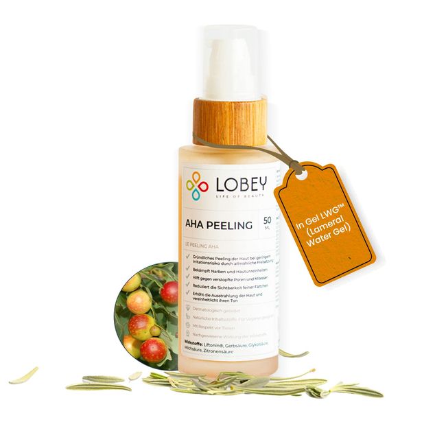 LOBEY AHA Peeling mit gradueller Freisetzung 50 ml | Effektive Reinigung und Verjüngung der Haut | Entfernt abgestorbene Hautzellen | Hydratisierung und Verbesserung der Hautstruktur