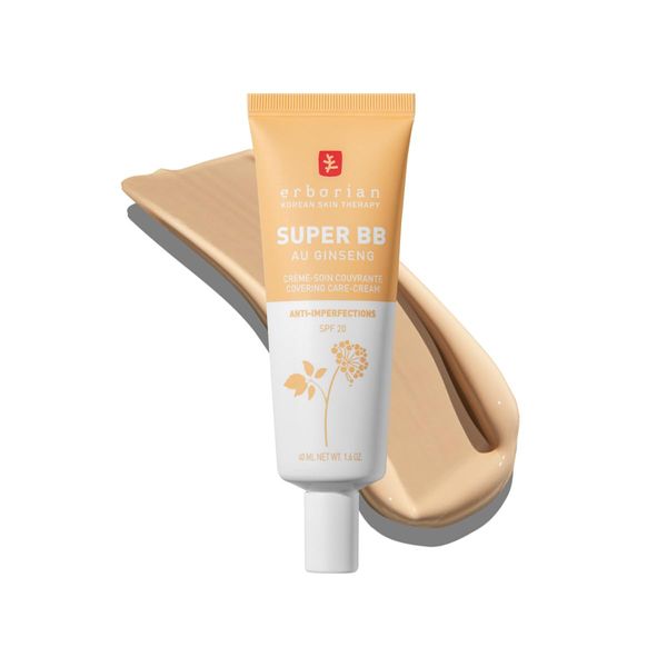 Erborian Super BB - Getönte Tagescreme Gegen Unreinheiten - Koreanische Pflege mit Ginseng & Niacinamid - Pflegende BB Creme, Hohe Deckkraft - Nude - 40 ml