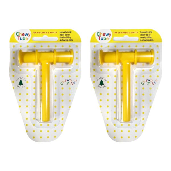 Chewy Tubes Sensory Teether - Yellow - 2 Count