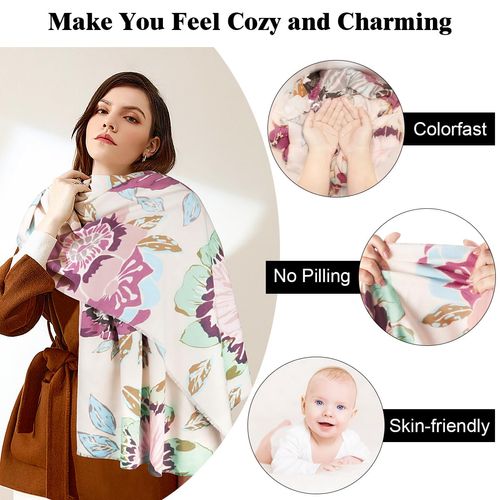 BELICOO Scarfs and Shawls for Women Scarf Gifts for Women Pashmina Tassel Retro Style Shawls and Wraps Soft Warm for Wedding - Flower