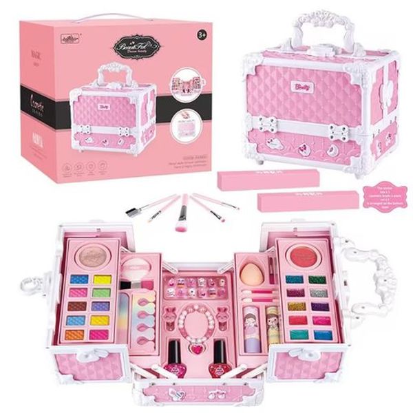 YAYAMIYA Makeup Toys, Children&#39;s Makeup Set, Pretend Play, Cosmetic Set, Pretend Play, Princess Style, Girls, Makeup Toy, Makeup Box, Makeup Toy, Educational Toy, Washable, Children&#39;s Makeup Tools, Makeup Set 