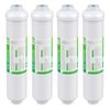 4 Pack Inline Post Carbon Water Filter Purifier Quick Connect 1/4" T33 10" x 2"