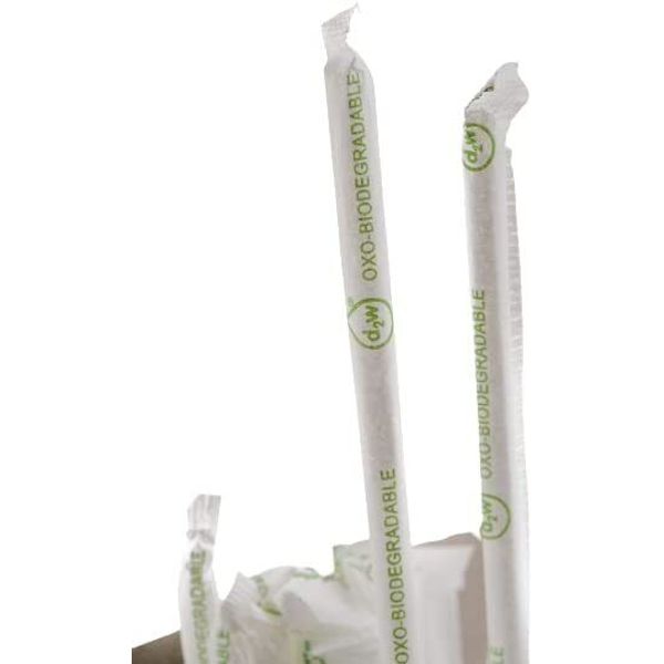 Biodegradable Clear Disposable Jumbo Drinking Straws Wrapped Compostable 3600pck