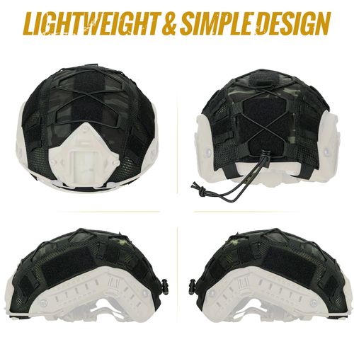 OneTigris Multicam Helmet Cover Airsoft Helmet Without Helmet for FAST PJ Helmet in Size M/L(Multicam Black for Ops-Core Fast PJ Helmet in Size M/L & OneTigris PJ/MH Helmet in Size M/L)