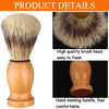 7Pcs Men Shaving Brush Wood Handle, Professional Salon Tools Hand Crafted Shaving Brush Wood Handle Shave Brushes Handmade Pure Badger Hair Brush for Men