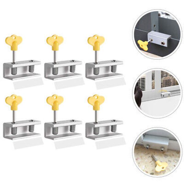 6 Pcs Home Window Locks Key Window Safety Locks Security Window Lock Baby