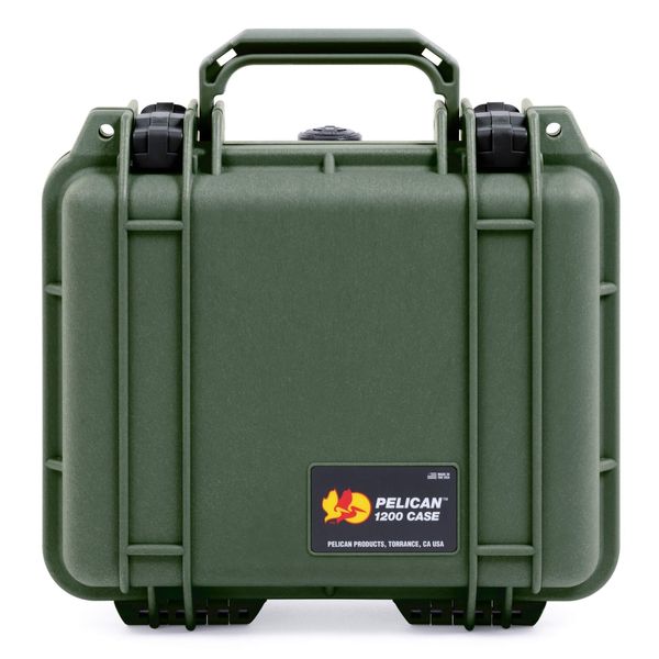 Pelican 1200 OD Green & Black case with foam.