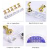 10pcs Acrylic Nail Art Display Stand with 3 Bases Nail Art Holder Base Crystal Nail Art Stand Magnetic for Nail Art Skills Practice Stand DIY Nail Art Nail Art Tools Art Salon Gold