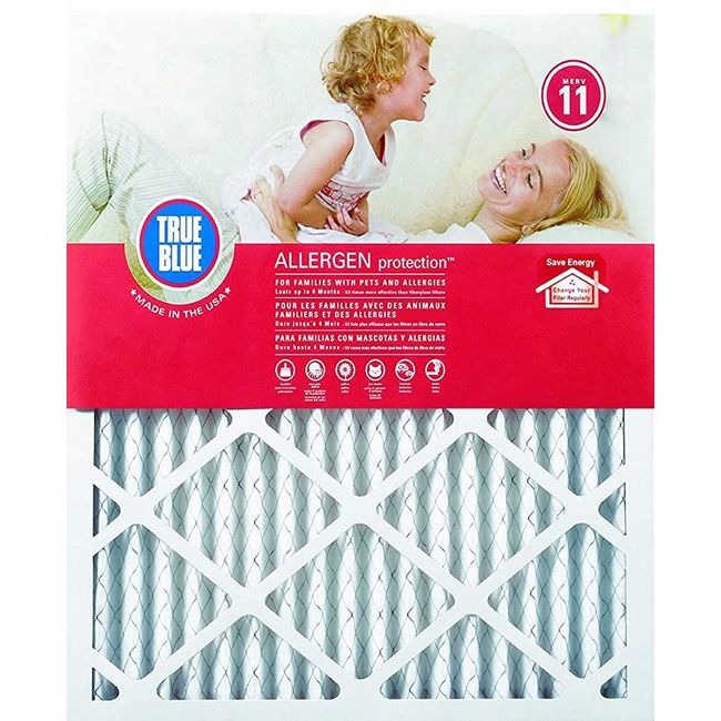 True Blue Allergen 12x24x1 Air Filter MERV 11 4-Pack, 10-Inch by 20-Inch by 1-Inch