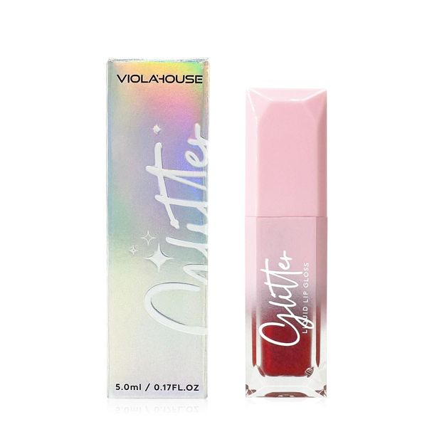 VIOLA HOUSE Lipglosse Glitzer, Lipgloss Glänzend Flüssiger Lippenstift, Glänzender Lipgloss Schimmerndes Finish auf den Lippen.5ML (cherry)