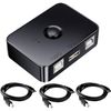 MISYNLON USB 2.0 Sharing Switch 2 in 1 Out, USB B Printer Selector, USB Switcher 2 Computers Sharing KVM Switch for Printer,Scanner,Keyboard, Include 3pcs USB A to B 59inch Print Cables