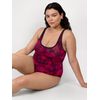 Curvy Couture Women's Plus Size Sheer Mesh Bodysuit Dramatic Roses M