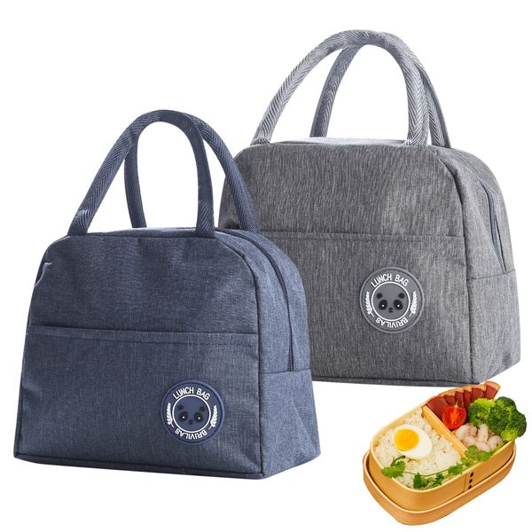 PanBeiQi 2 Pcs 6 L Lunch Bag Tote Bag for Women, Wide Open Insulated Cooler Bag, Portable Lunch Box Bag Holder Cooler Bag for Men/Girls/Children/Foods/Drinks/Picnic/Beach/School/Office Work